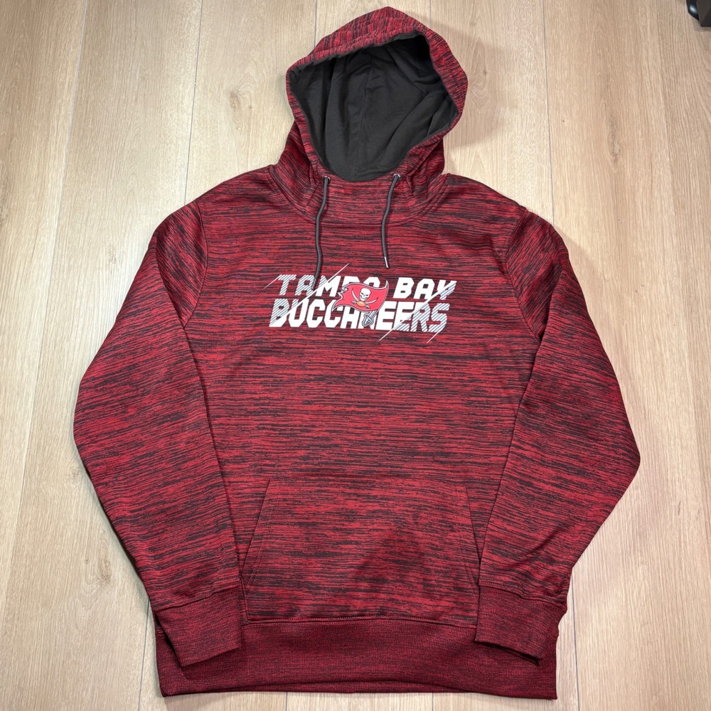 Tampa Bay Buccaneers NFL Team Apparel Mens Large Red Space Dye Pullover Hoodie